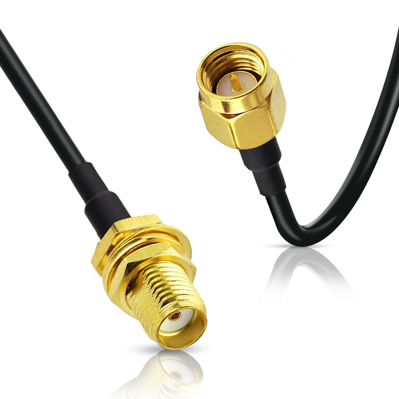 Bingfu Kabel przedłużający anteny SMA męski na SMA żeński do montażu grodziowego RG174, 5 m, kompatybilny z bramką routera 4G LTE, modemem, odbiornikiem Dongle SDR