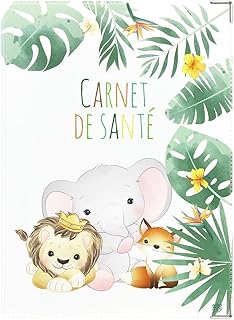 Color Pop Protège carnet de santé enfant – Fabrication Française – pvc imprimé – Pour carnet de santé, ordonnance- 22 x 16 cm (Imprime safari)