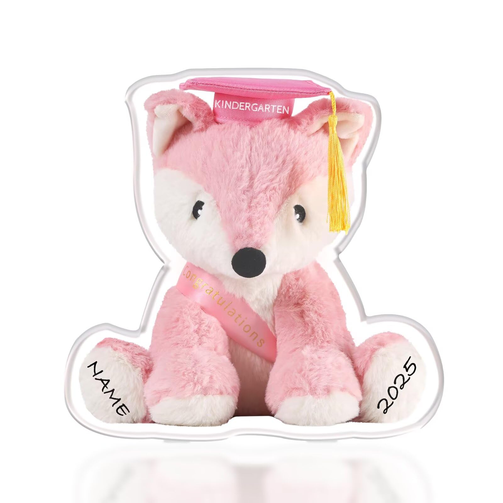 Custom Kindergarten Graduation Gifts for Kids Girls Boys Acrylic Fox 2026 Kindergarten Graduation Keepsake Paperweight Decorations for Daughter Son