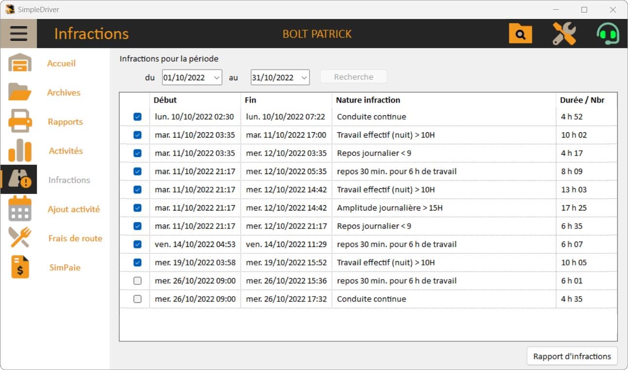Logiciel conducteur routier SimpleDriver Paie - Suite complète (lightning)