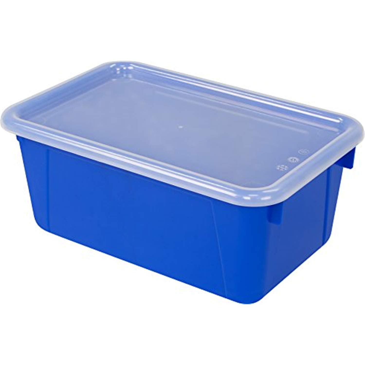 Storex Blue Small Cubby Bin W/Cover 12.2"X7.8"X5.1"