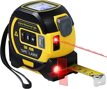 Laser Tape Measure with Laser Level Crosshairs