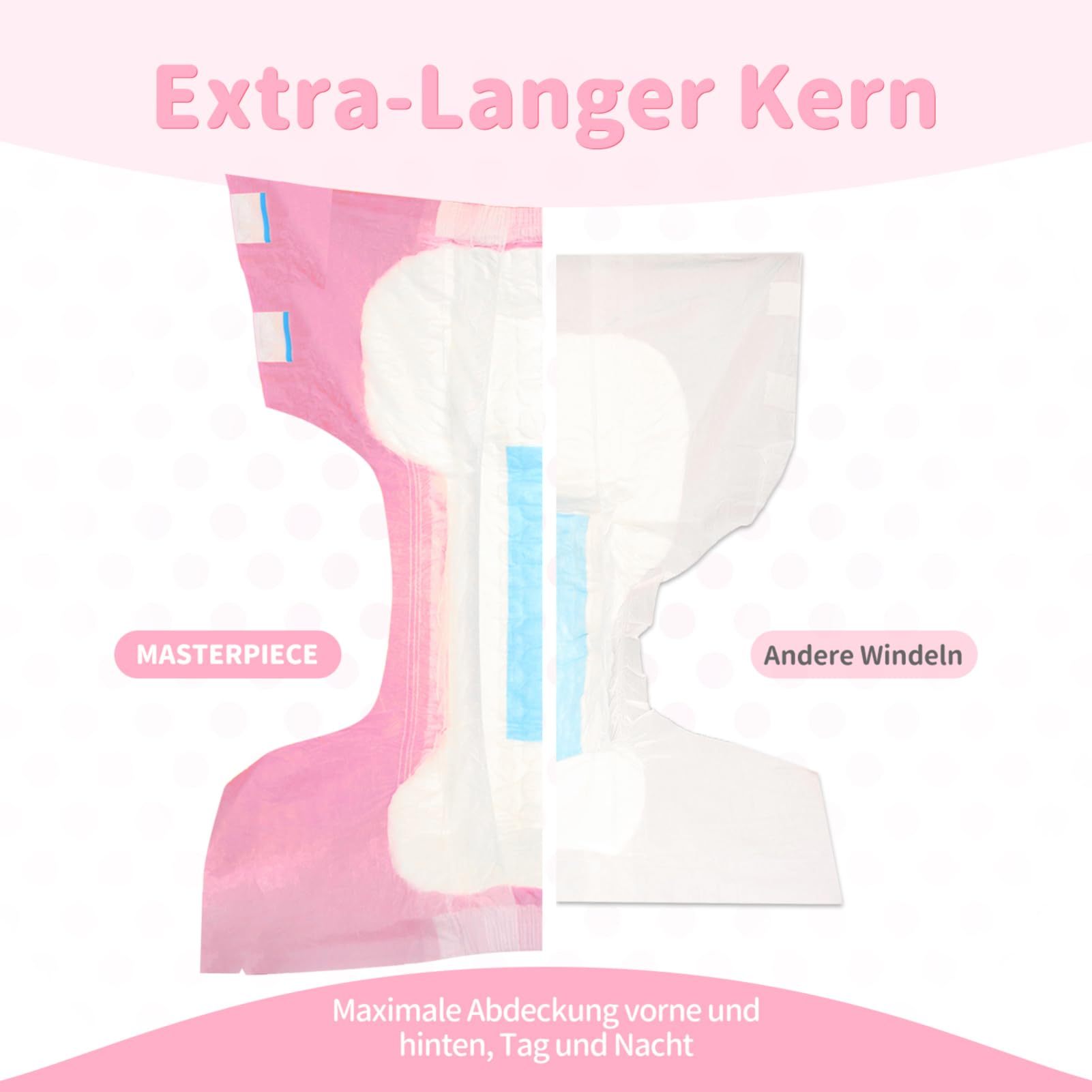 SUNKISS Masterpiece Windeln für Erwachsene mit ultimativer Saugfähigkeit, Einweg Inkontinenz Slips für Männer und Frauen, mit Tabs, Auslaufschutz bei Blasenschwäche, Rosa, Größe S/M, 10 Stück