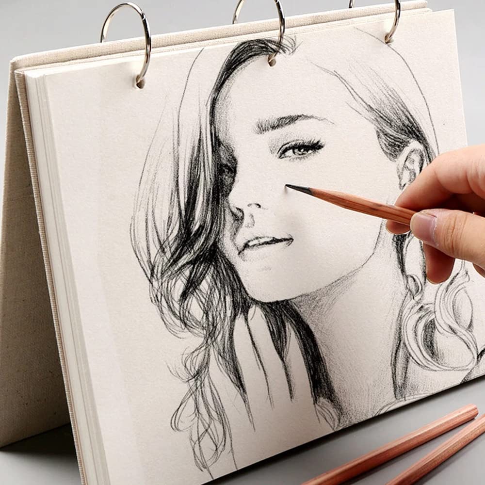 Amazon.co.jp: スパイラルスケッチブックリネンハードカバー120ページ