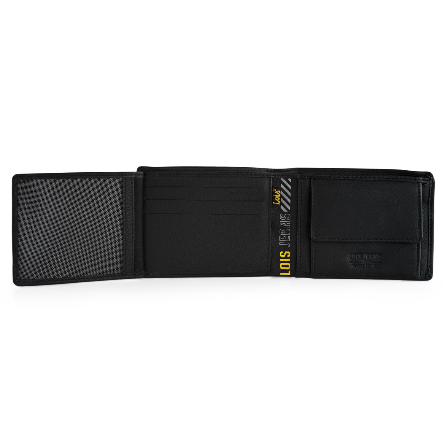 Lois - Cartera de Piel para Hombre - Cartera Hombre Piel con Monedero Interior y Tarjetero, diseño Slim, Cuero auténtico, Regalo Elegante. Proteccion RFID, Negro