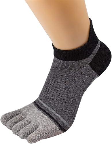 Miniatura 8 de Calcetines de dedo del pie para hombre, corte bajo, atléticos, de algodón, con 5 dedos divididos, paquete de 6