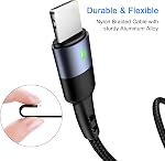 USAMS 2Pack Multi Charging Cable Nylon Braided Short 1FT 4 in 1 USB Charge Cord with Phone Type C Micro USB Connector for Phone/Galaxy and More