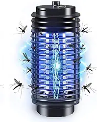 Mata-moscas elétricas, mata-moscas para uso externo/interno, 4200V 20W à prova d'água para mosquitos, mata-mosquitos para casa, pátio, quintal, matador de insetos (preto)