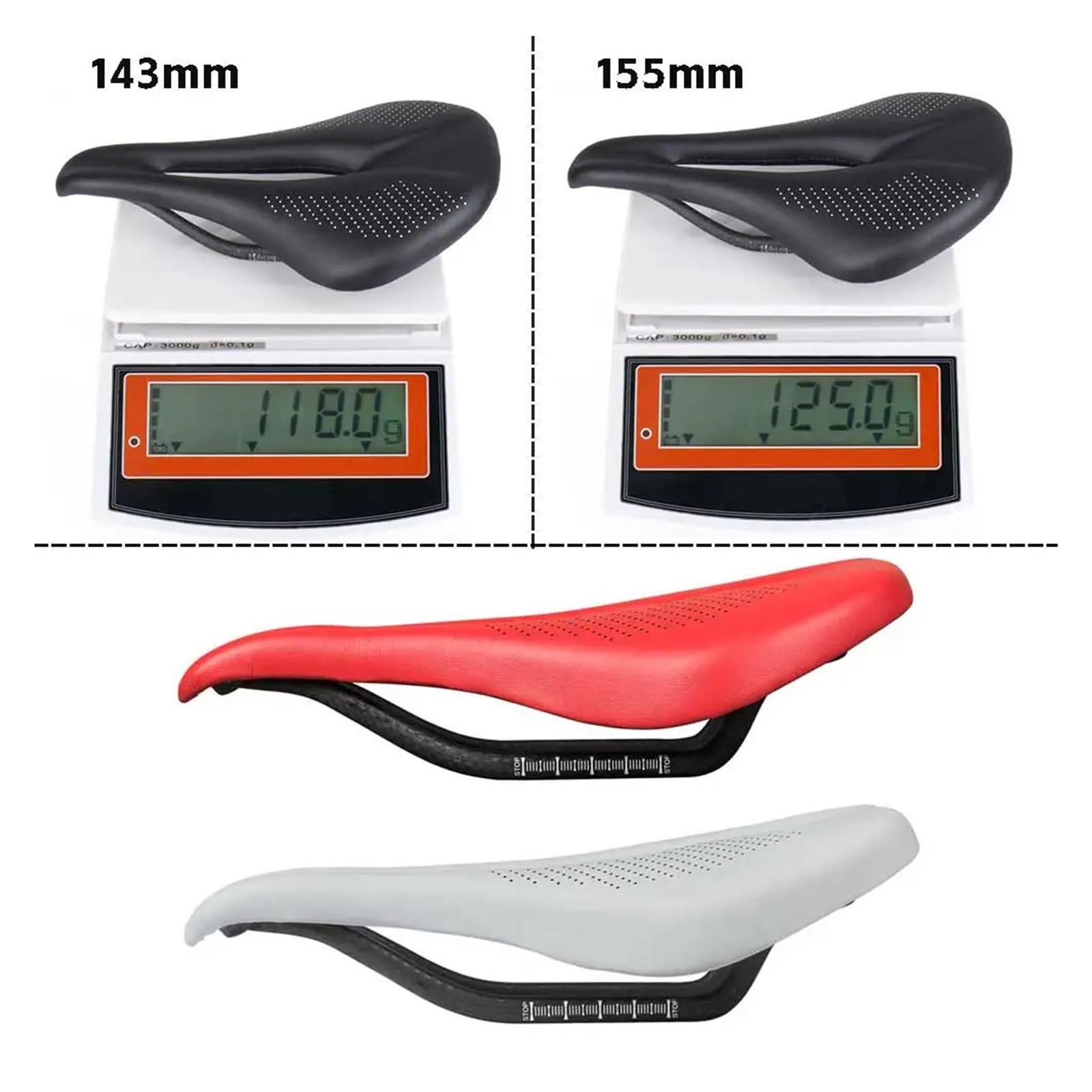 Sillín de Carbono for Bicicleta, sillines Carretera MTB 240x143mm/155mm