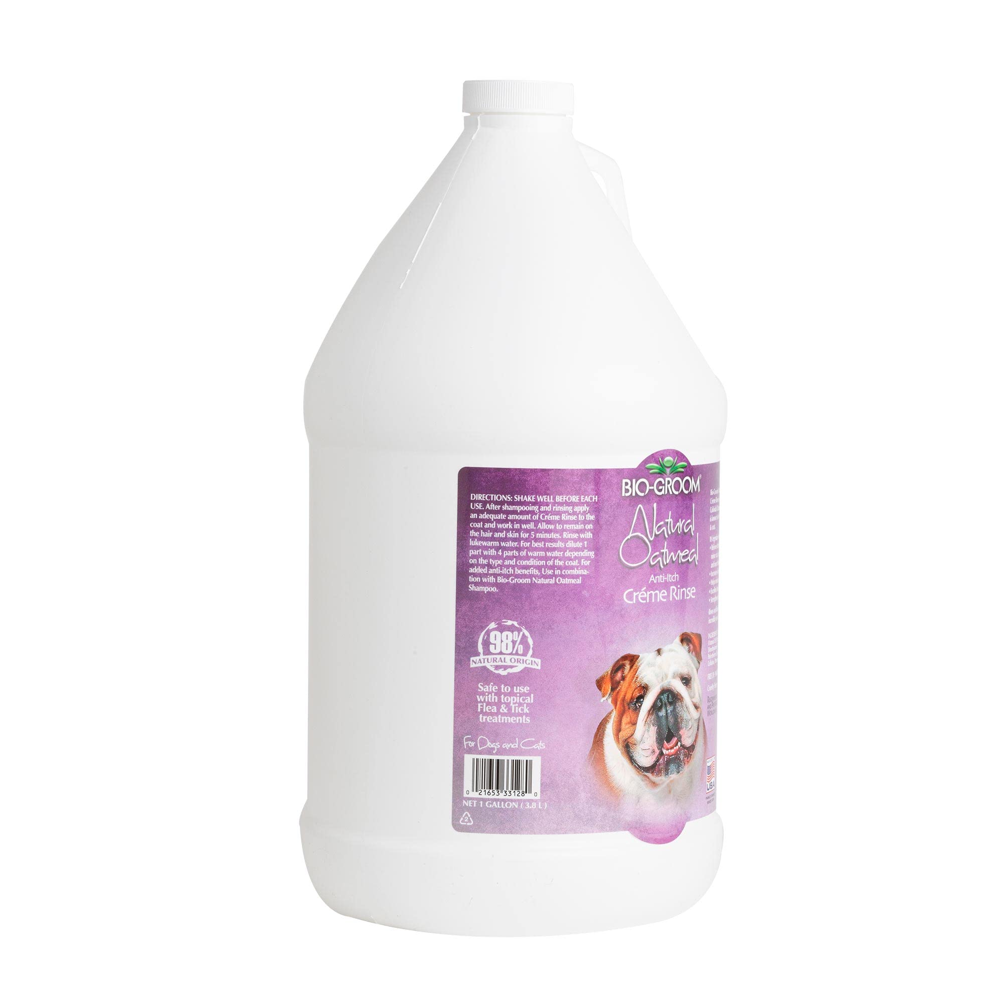 Bio-Groom - Natural Oatmeal Conditioner - Haferflocken Spülung - Hundespülung und Welpenspülung - Lindert Juckreiz und spendet Feuchtigkeit - pH-neutral und frei von Parabenen - 3.8 L