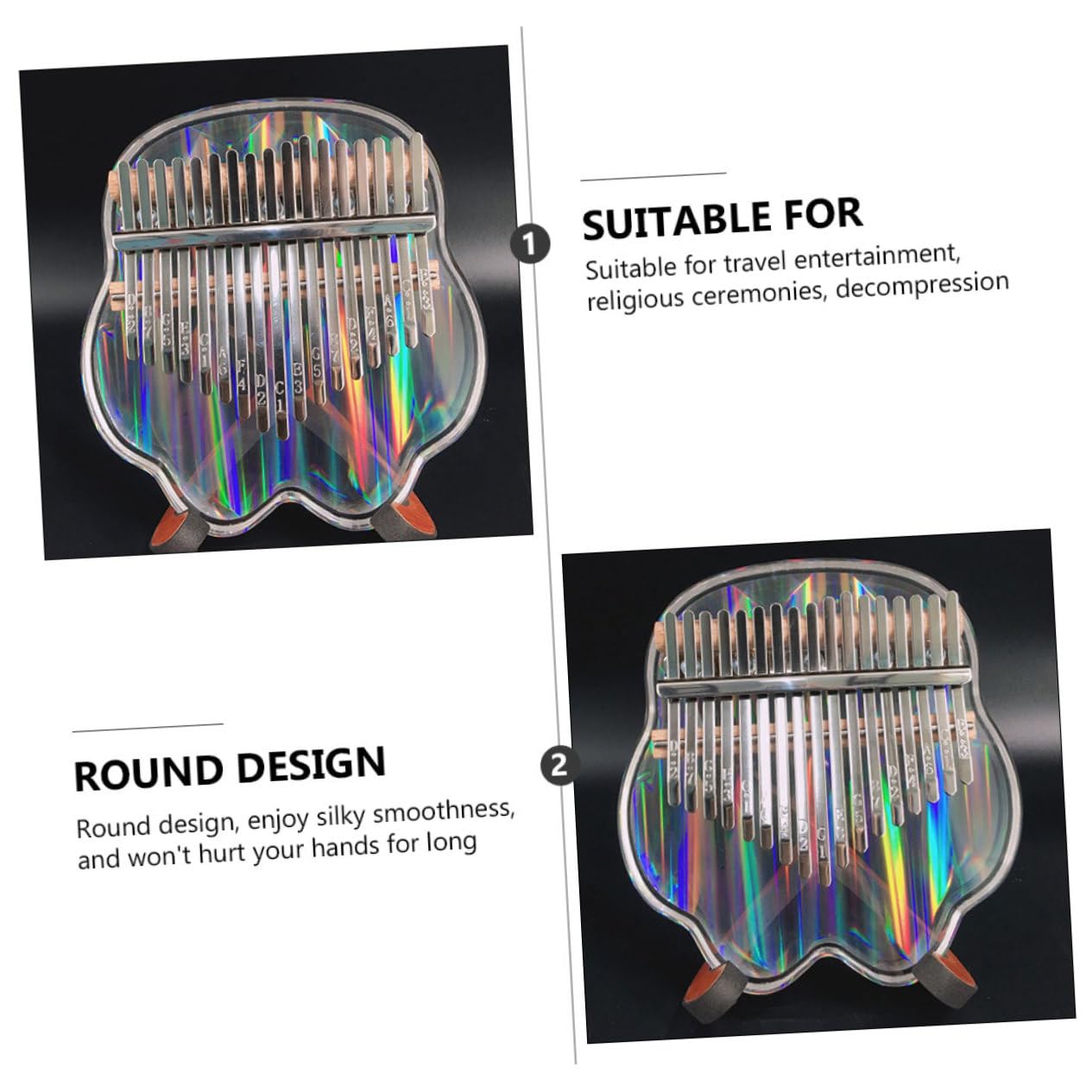 Kalimba Strumento Musicale 17 Tasti Acrilico Pianoforte A Pollice Per Principianti Dito Forniture Musicali Leggero Portatile
