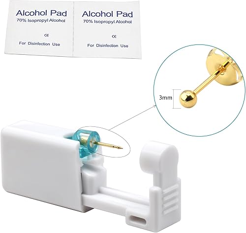 Miniatura 3 de YINPAD Kit de perforación de oreja desechable, kit de pistola de perforación de oreja autoperforante, juego de pistola de perforación de oreja con