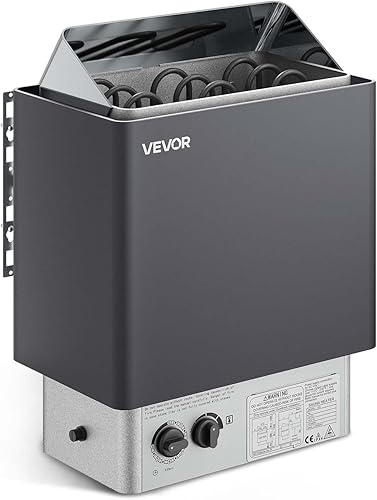 VEVOR Calentador de sauna, estufa eléctrica de sauna de 220 V, calentador de sauna de baño de vapor, temporizador de 3 horas y temperatura ajustable