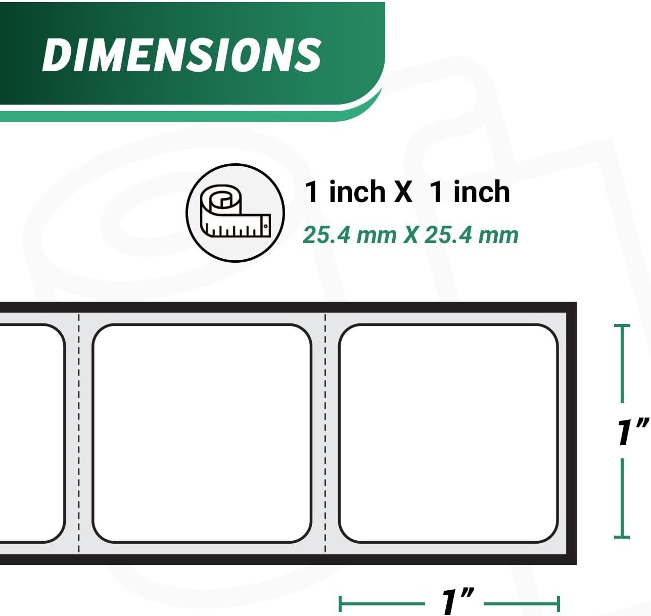1" x 1" Multipurpose White Self-Adhesive Labels, Replacement for DYMO 30332 (16 Rolls × 750 Labels = 12000 Total), Bright White, BPA Free, Jam-Free Design
