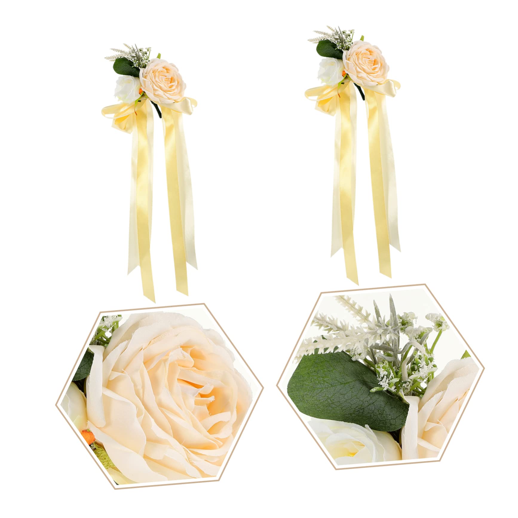 STOBAZA 6stücke Teiliges Hochzeitsauto Dekorationsset Mit Künstlichen Rosen Für Rückspiegel Und Türgriffe Stilvolle Blumenarrangements Für Braut Und Hochzeitsfeier Langlebige Und