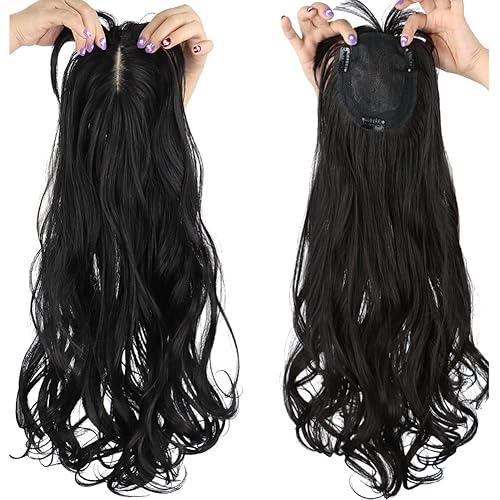 LesafeV 19.7 in de largo, sin costuras, con clip de aspecto natural, extensión de flecos laterales, para mujer, con cabello delgado, ondulado, color