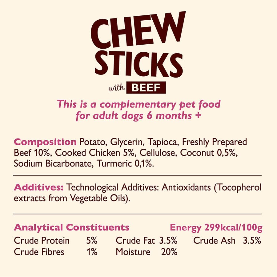 Lilys Kitchen Dog Treats, Chew Sticks, Grain Free Natural, Dental Dog Treats, Pack of 3 x 120g (Total of 9 Chews) (3, Beef) - Image 3