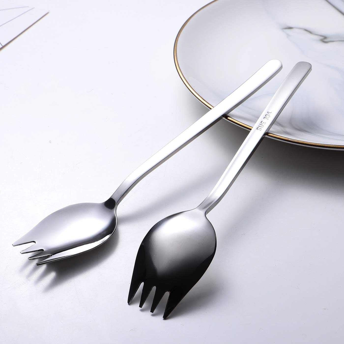 Sporks Widelce do sałatek, 6 sztuk, stal nierdzewna 18/10 od IRONX (6 szt.)