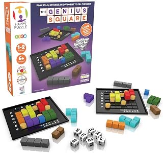 Genius Square STEM Puzzle Game by The Happy Puzzle Company - Game of the Year Winner, 62,000+ Solutions, Dice Roll Race to Fill Grid!