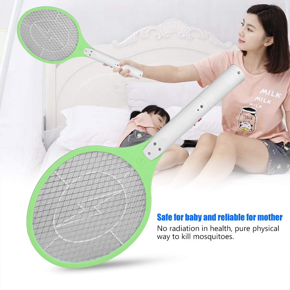 Tueur de Raquette d'insecte d'insectes d'insecte de tapette Rechargeable de tapette de Moustique électrique de Moustique pour la Maison/Bureau(Green)