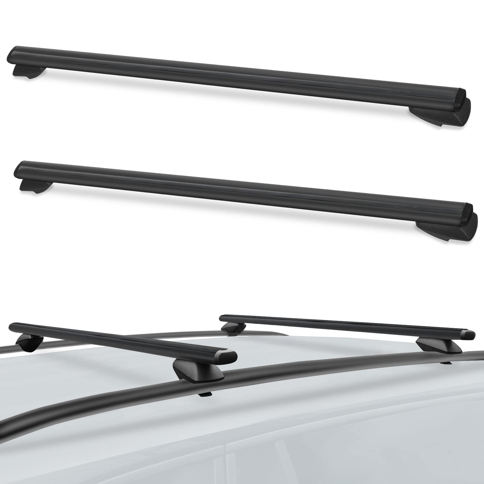 Photo 1 of 53" Universal Roof Rack Cross Bars,Heavy Duty 180LBS Aluminum Roof Rack, Compatible with Toyota Rav4, Jeep, etc.(Black) Black 53inch