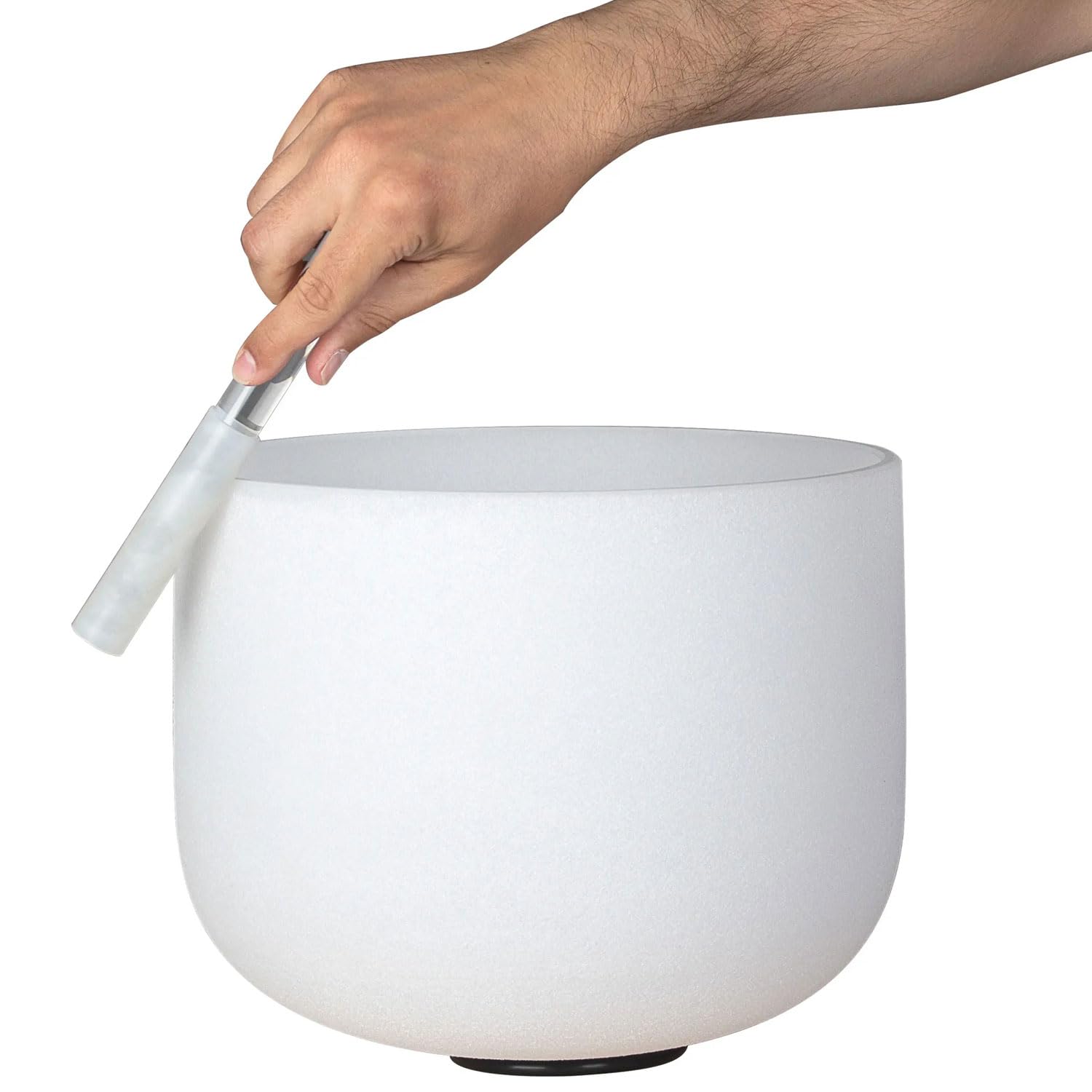 Sela SECF-SET 7-teiliges Klangschalen Set Crystal Singing Bowl Frosted 440Hz mit keepdrum Stimmgabel