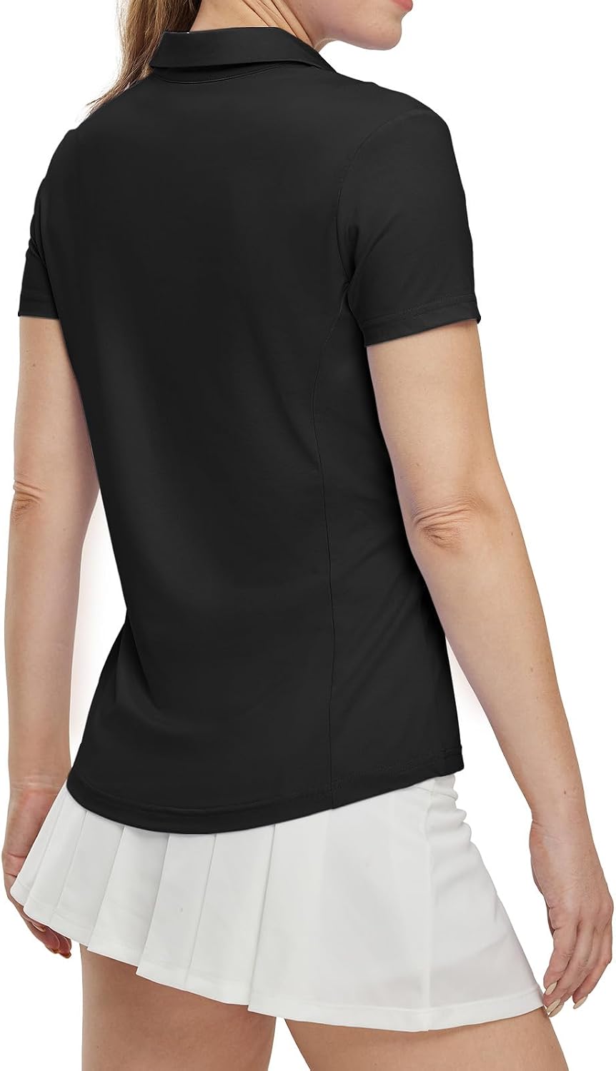 TBMPOY Women's V Neck Golf Polo Shirts Short Sleeve Collared Shirts Quick Dry UPF 50+ Tennis Athletic Work Shirt Stretch