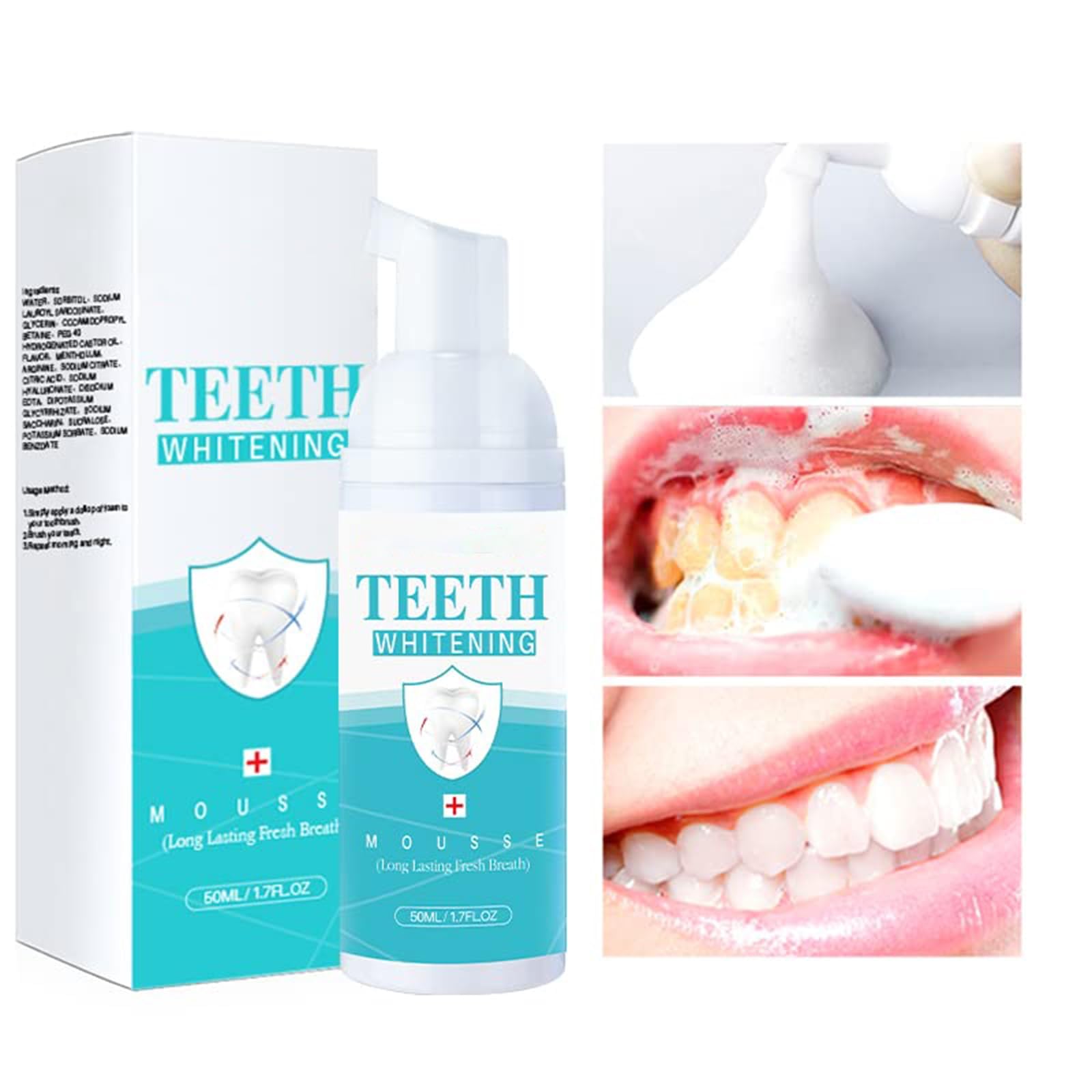 TERRIFITeeth Whitening Mousse, Deep Cleaning Foam Toothpaste for Refreshing Breath, Natural Mouth Wash, Ultra-Fine Mousse Reduces Stains, Oral Care Whitening Toothpaste for Daily Use