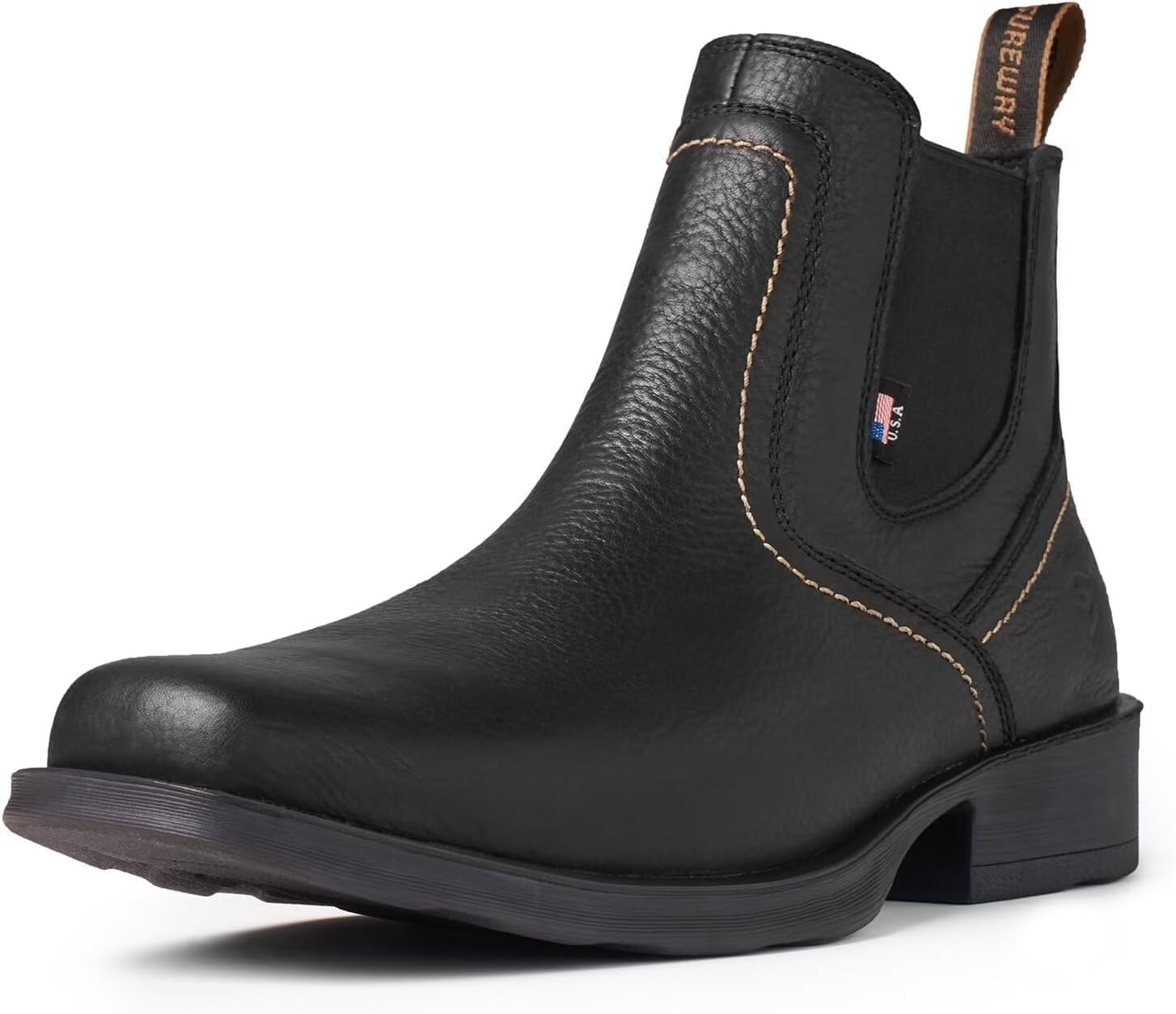 SUREWAY Mens Western Chelsea Cowboy Boots for Men Square Toe,All-Weather Rugged Slip-On Work/Casual/Dress Boots Shoes for Men,Built for Comfort & Durability