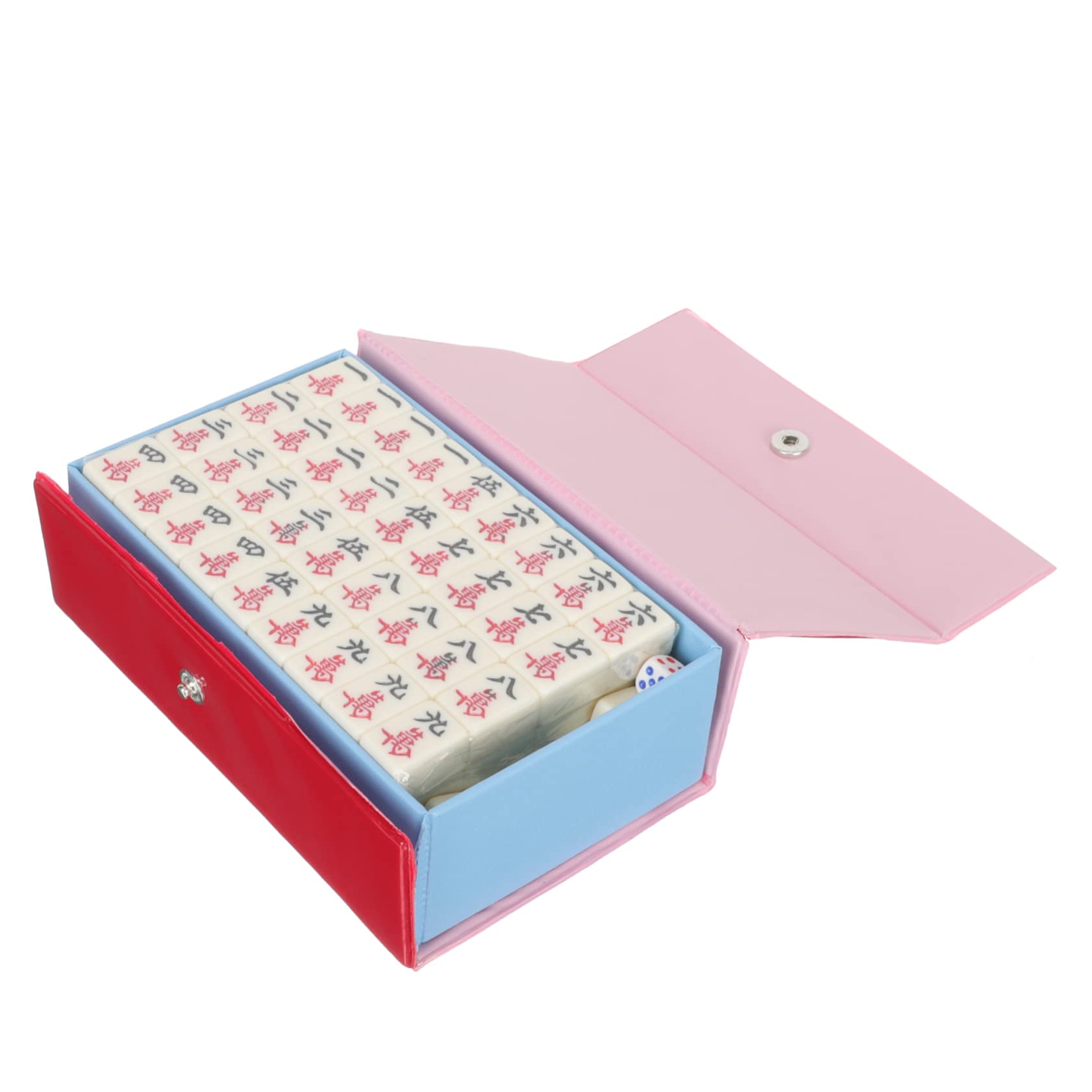 DECHOUS Portable Mahjong Game Set Acrylic Travel Table Game Props for Home Parties Families