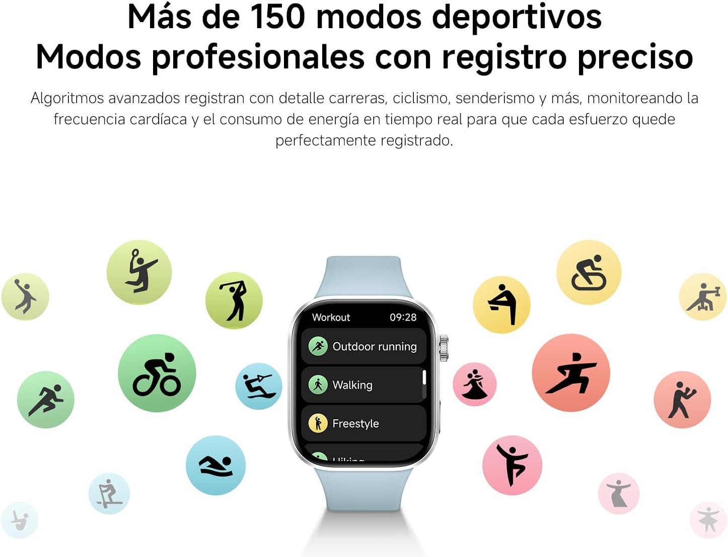 XIAOMI Redmi Watch 6, Reloj Inteligente Mujer y Hombre, Pantalla AMOLED 2.07», Monitoreo cardíaco, sueño y estrés, 150+ Modos Deportivos, 24 Días de Batería, 5ATM, GPS, iOS & Android, Azul 8