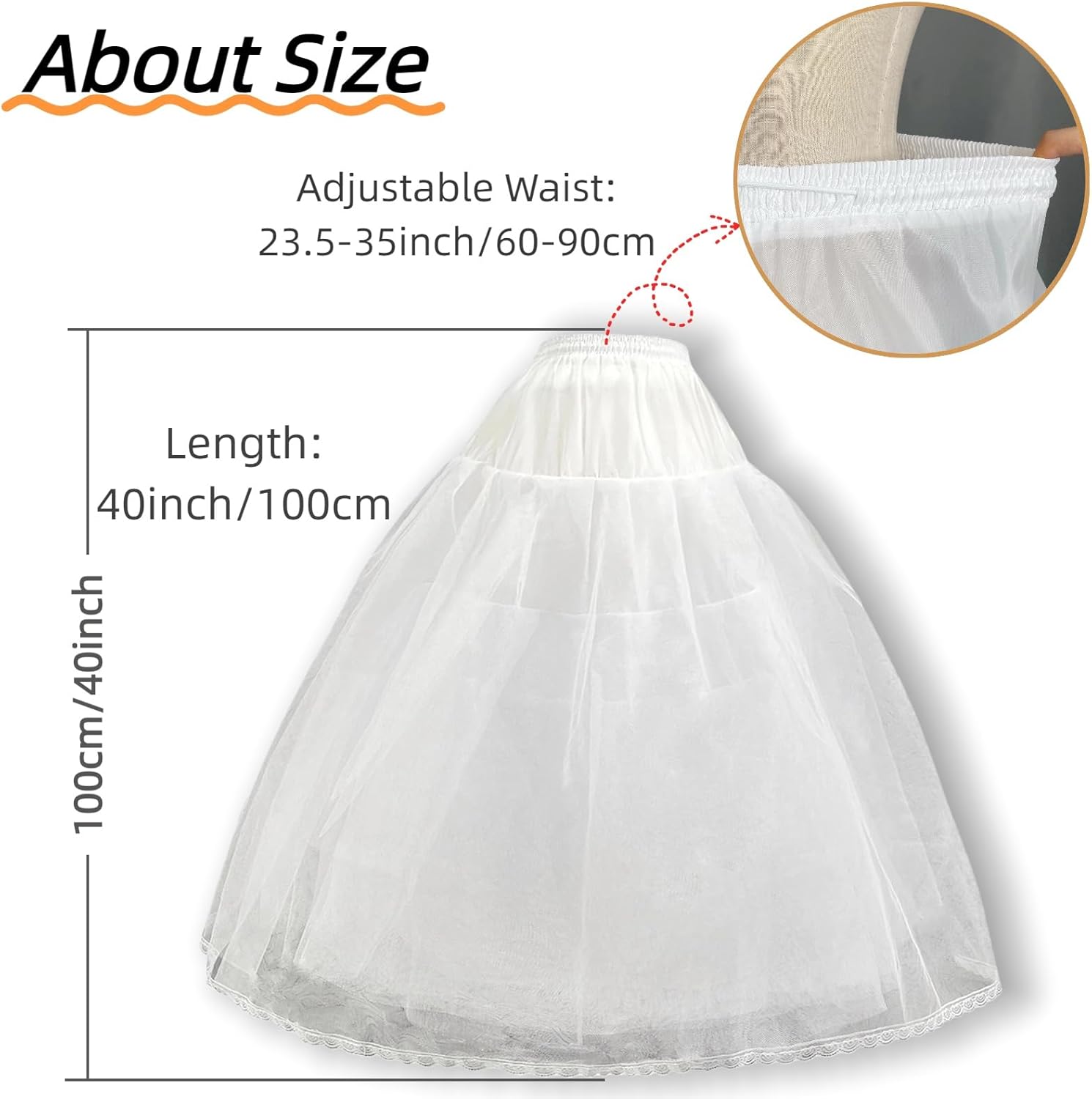 Hoopless Petticoat Crinoline Women's A-line Tulle Underskirt Slip for Bridal Wedding Dress Quinceanera Dresses - Image 2