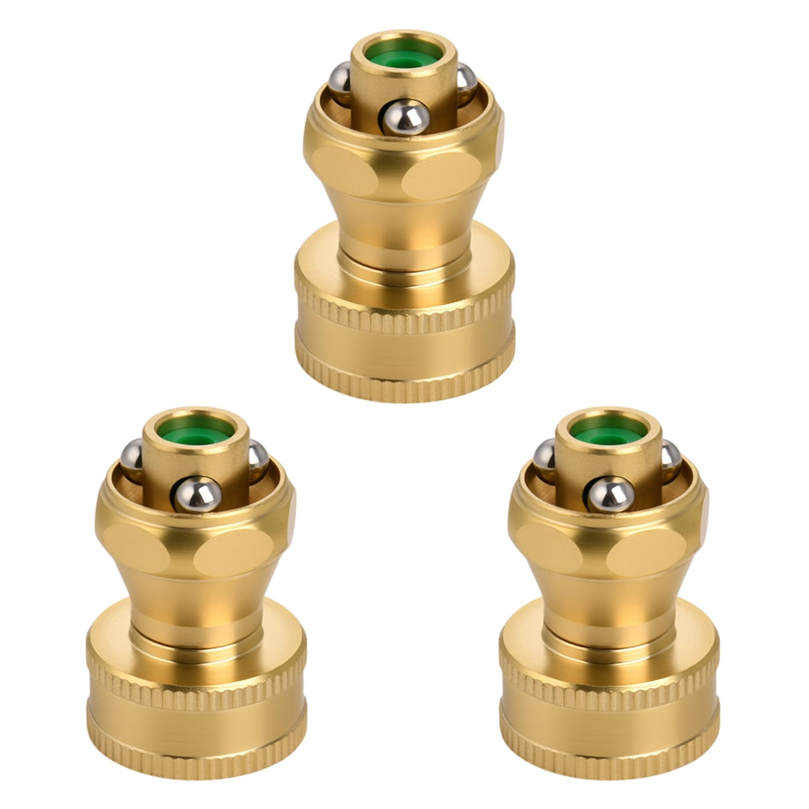 GOLD DEER 3 Pack Brass Nozzle Power Brass Hose Nozzle, 3/4” High Pressure Water Hose Nozzles Adjustable Twist Sprayer for Garden Hoses Power Wash Hoses Attachment