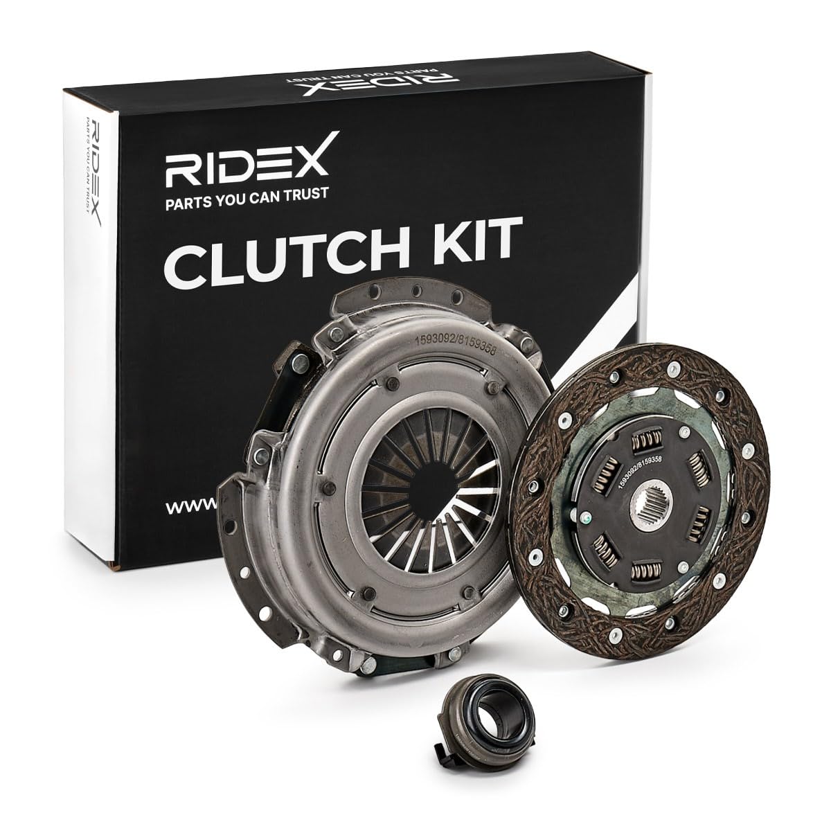 RIDEX 479C0027 Kit de embrague con cojinete de desembrague con plato de embrague Compatible con RENAULT Twingo 2 CN0