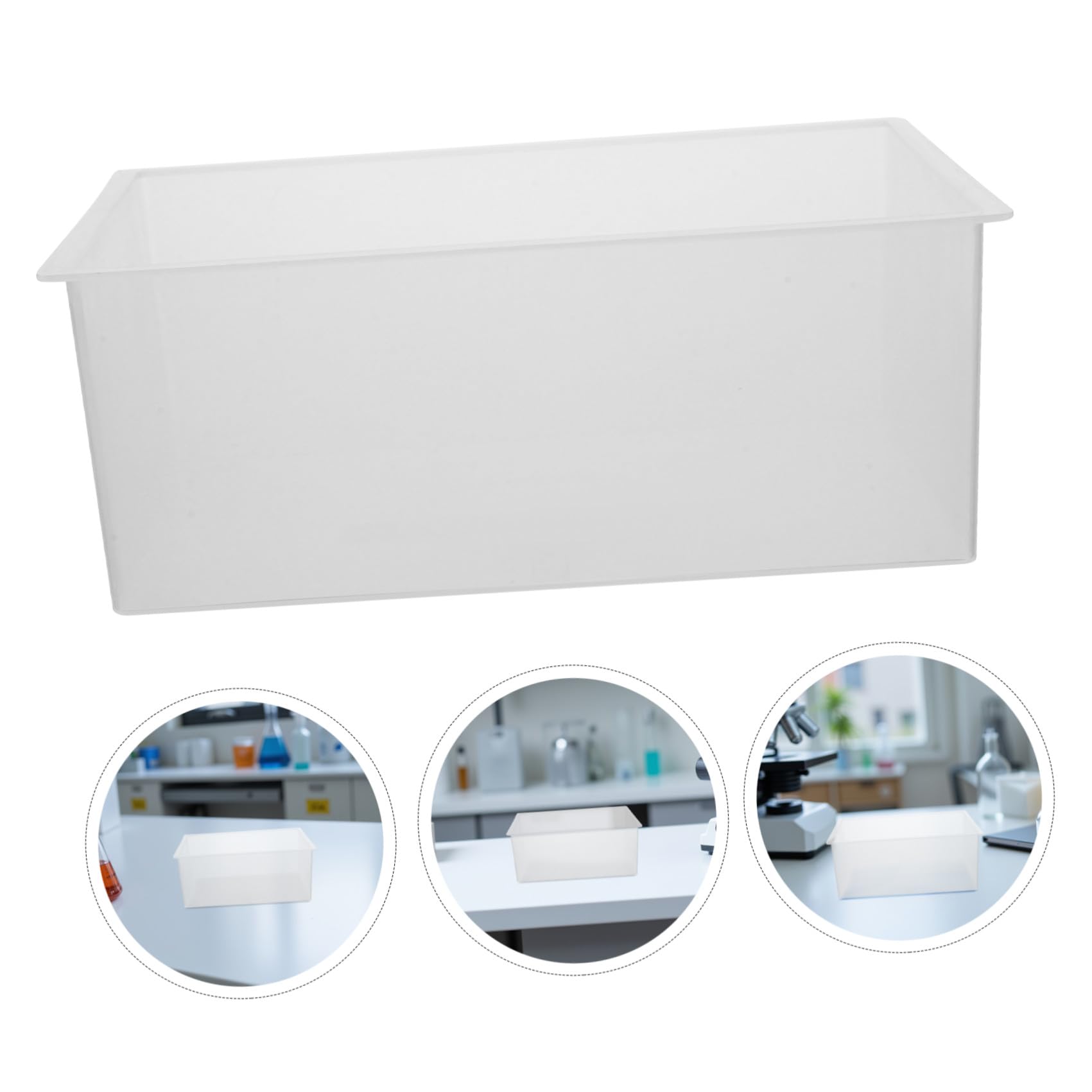 ULTECHNOVO Bacinella in Plastica Trasparente Quadrata per Laboratorio Set da 4 Pezzi Lavabo Resistente a Sostanze Chimiche Vasca per Esperimenti Scientifici e Pulizia Attrezzature
