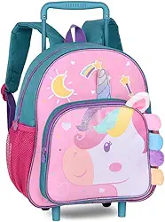 Mochila de Rodinha Infantil Unic�rnio Fofa Clio Pets 13" (Rosa)
