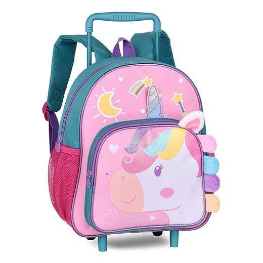 Mochila de Rodinha Infantil Unic�rnio Fofa Clio Pets 13" (Rosa)
