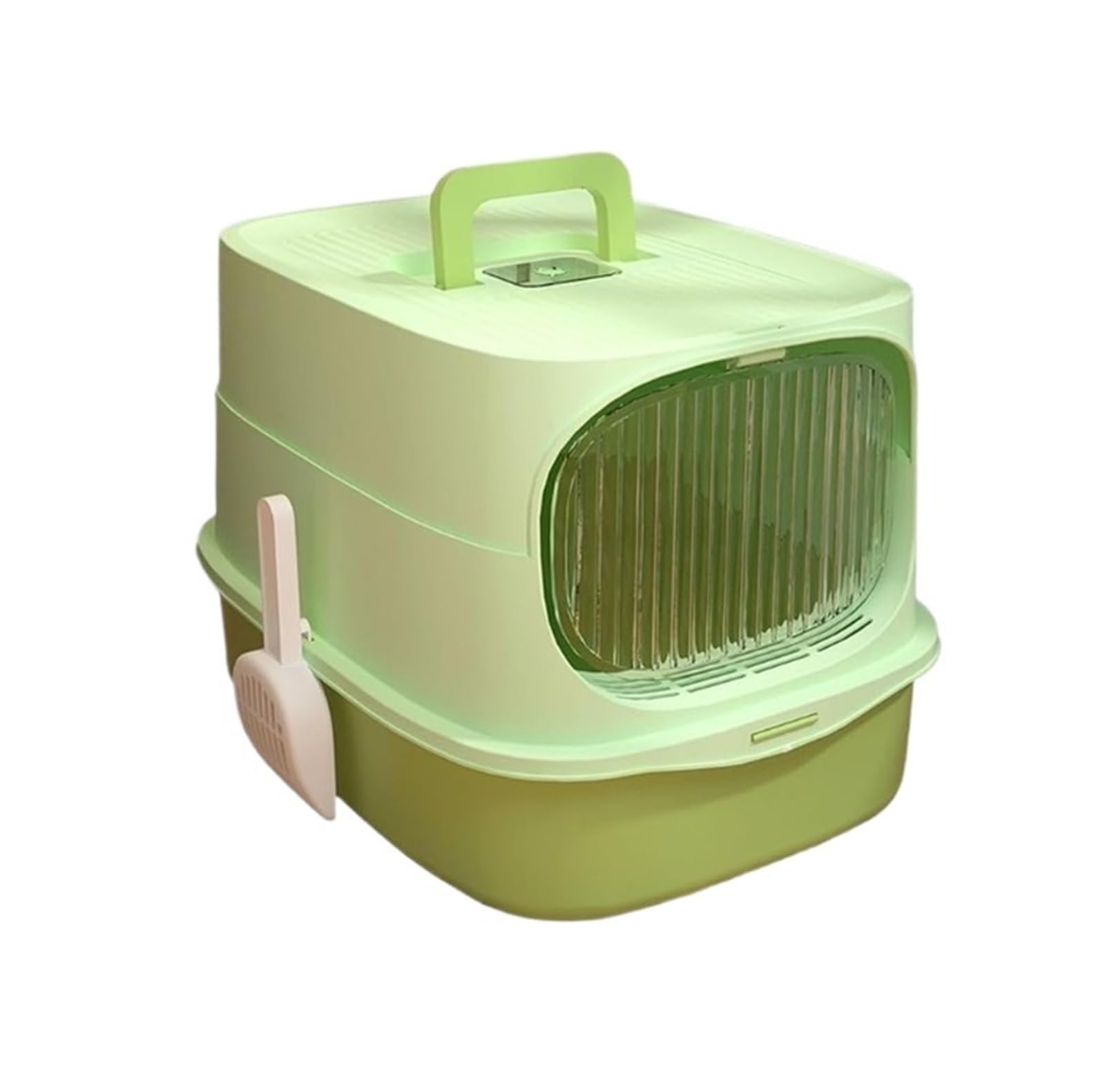 Caja de Arena for Gatos Cerrada Grande, Bandeja de Arena Desmontable de Lado Alto, Inodoro for Mascotas, diseño portátil, fácil de Limpiar Arenero Gato(Groen)