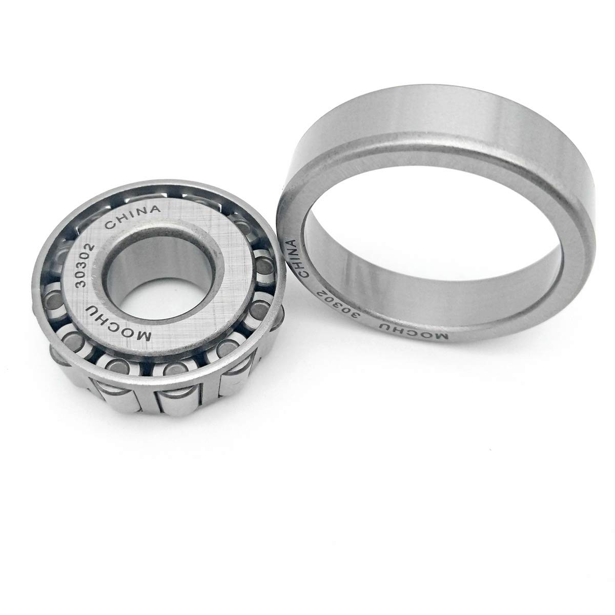 MOCHU 30302 15X42X14.25 Tapered Roller Bearing Cone + Cup, Steel, Metric, Single Row, 15mm ID, 42mm OD, 14.25mm Width