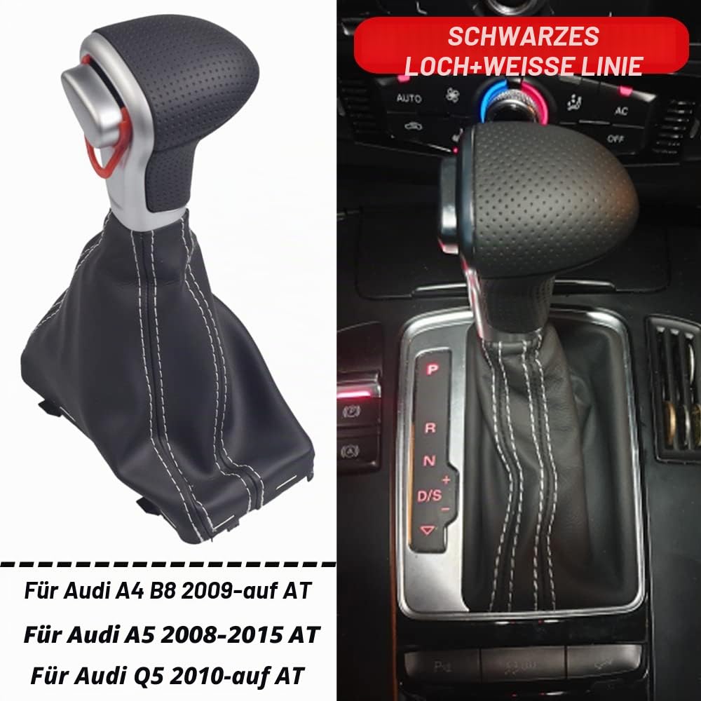 Schaltknaufabdeckung aus Leder mit Staubschutz für A-udi A4 B8 A5 Q5