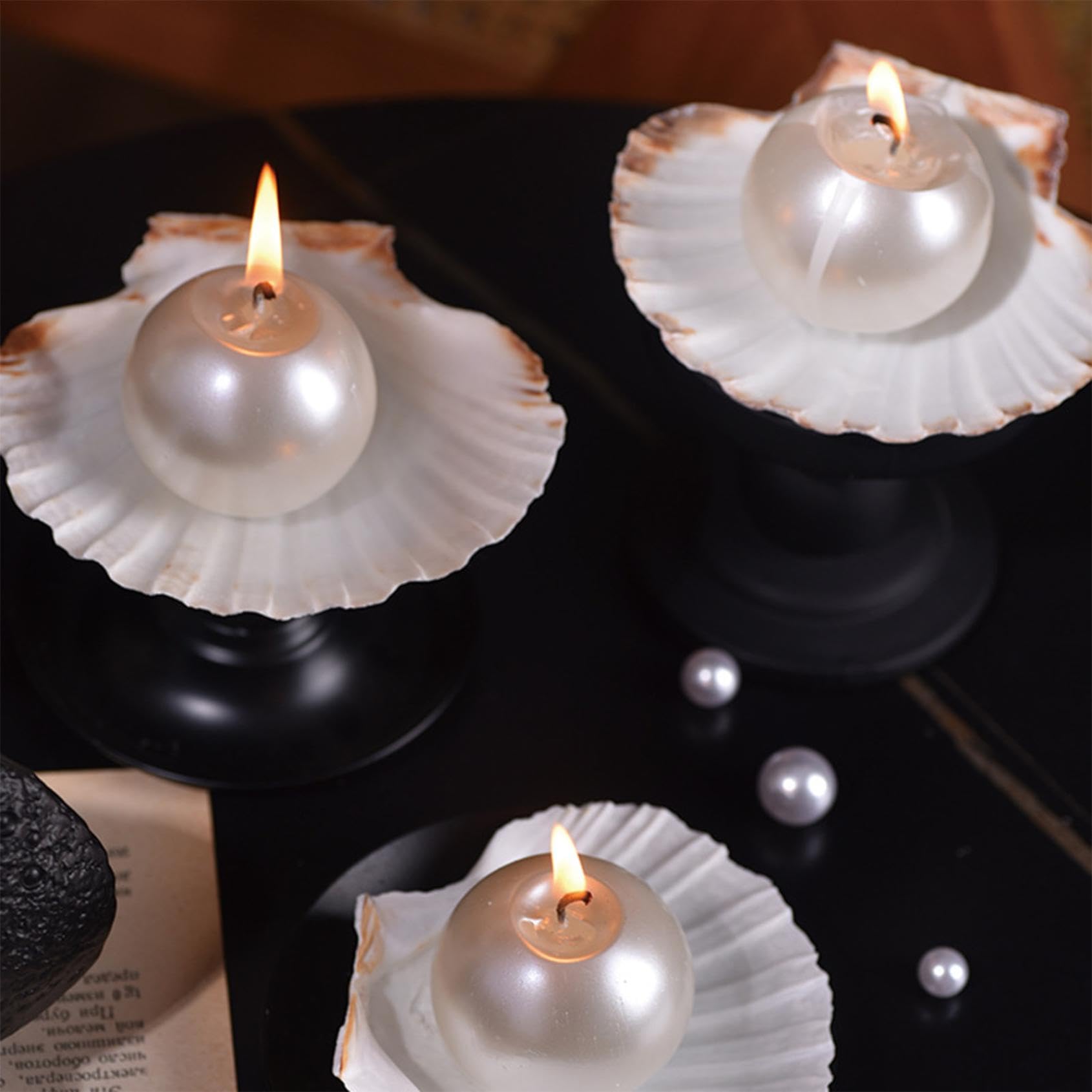 Paquete de 2 velas perfumadas en forma de perla, vela decorativa de cera de soja aromática para fotos, cumpleaños, boda, vacaciones, fiesta, regalo, vela perfumada para el día de la madre, meditación