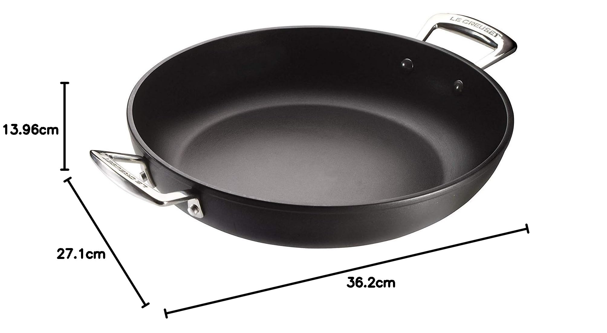 Le Creuset Aluminium-Antihaft Profipfanne mit Deckel, Ø 26 cm, Für alle Herdarten inkl. Induktion geeignet, Anthrazit/Silber, 51107260010502