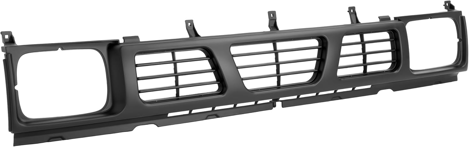 Front Grille Compatible with 1994 Nissan D21 XE 1993 1994 Nissan D21 Base SE 1995-1997 Nissan Pickup Base SE XE Replacement for 6231055G00 Painted Bumper Grill Plastic(ABS) Matte Black