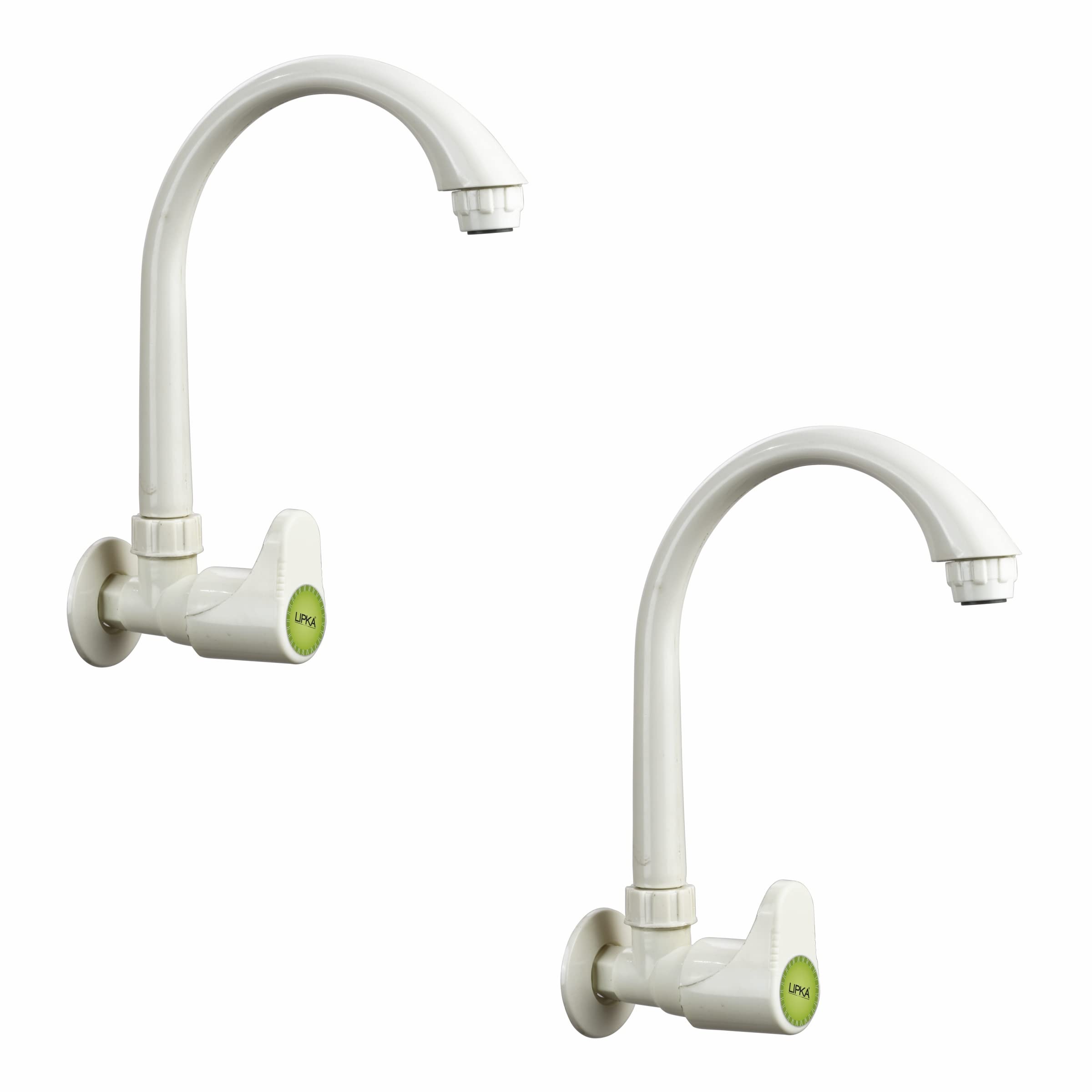Lipka Polypropylene Designo Sink Cock With Swivel Spout Faucet, Polished | PTMT Water Tap | Ivory Color | Pack Of 2
