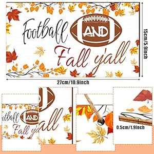 Football and Fall Y'all Wood Sign Farmhouse Wall Decor Fall Door Hanging Small Rustic Decor Autumn Porch Decor for Home Living Room Front Door Garden Harvest Thanksgiving Halloween Football and Fall Yall Wood Sign Farmhouse Wall Decor Fall Door Hanging Small Rustic Decor Autumn Porch Decor for Home Living Room Front Door Garden Harvest Thanksgiving Halloween