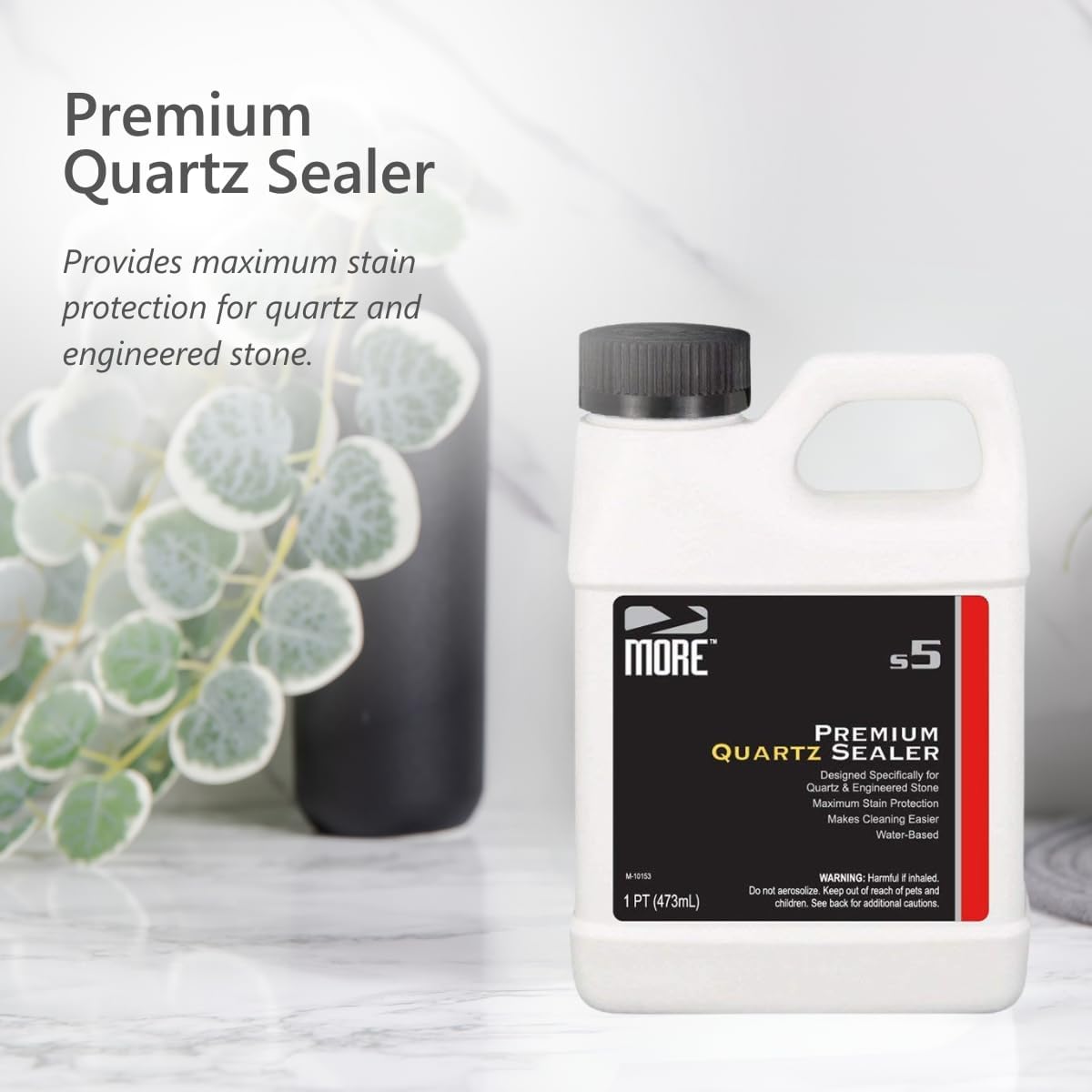 MORE - Quartz Countertop Cleaning, Sealing & Protection Kit - Shine & Stain Protection - Water-Based Formulas - Peppermint-Thyme - Large
