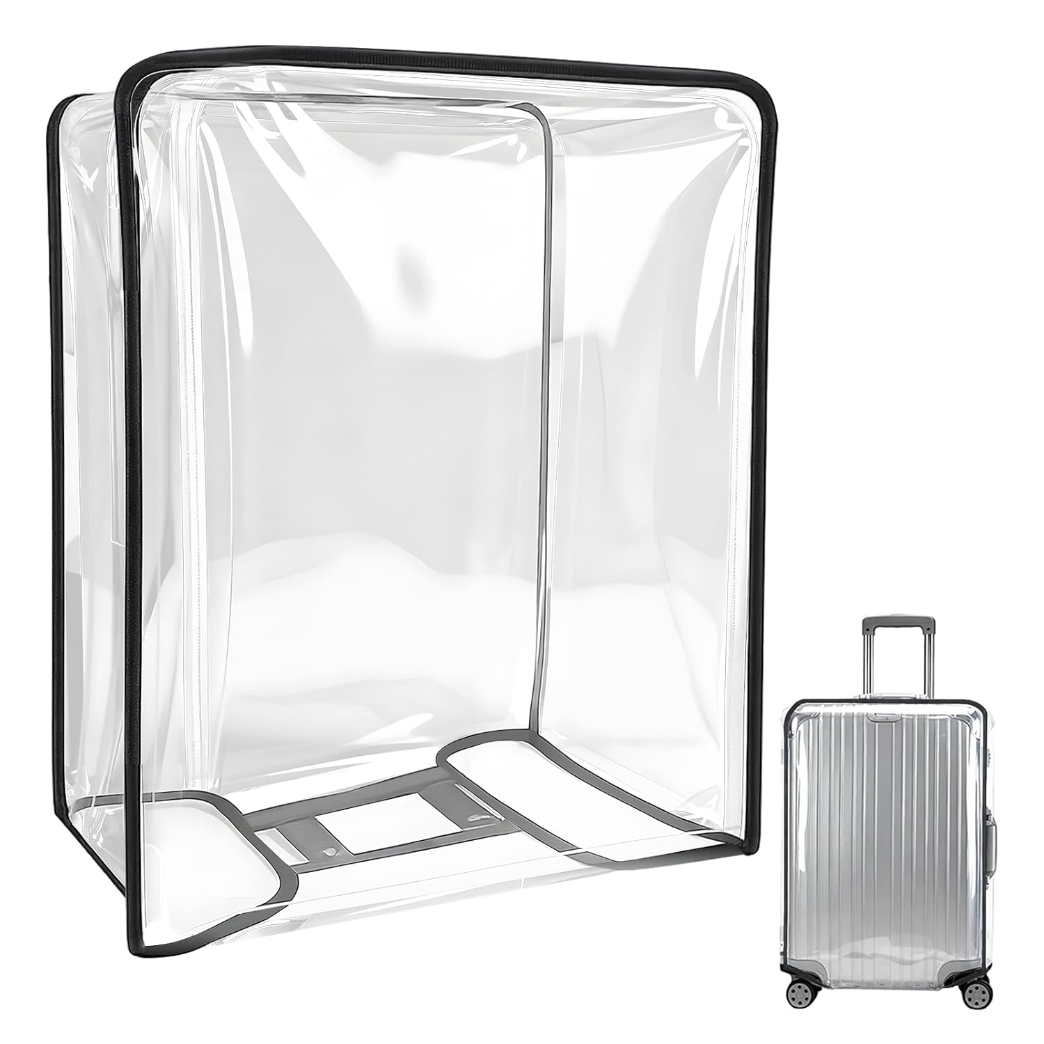 20 Inch Luggage Cover, Transparent PVC Suitcase Protector, Water-Resistant and Scratch-Resistant Travel Cover, Suitable for Travel Accessories