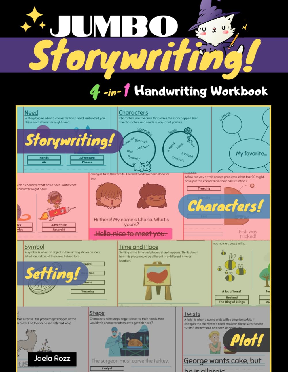 Jumbo Storywriting! Handwriting Workbook: Learn How to Write with 4 Fantastical Books in 1