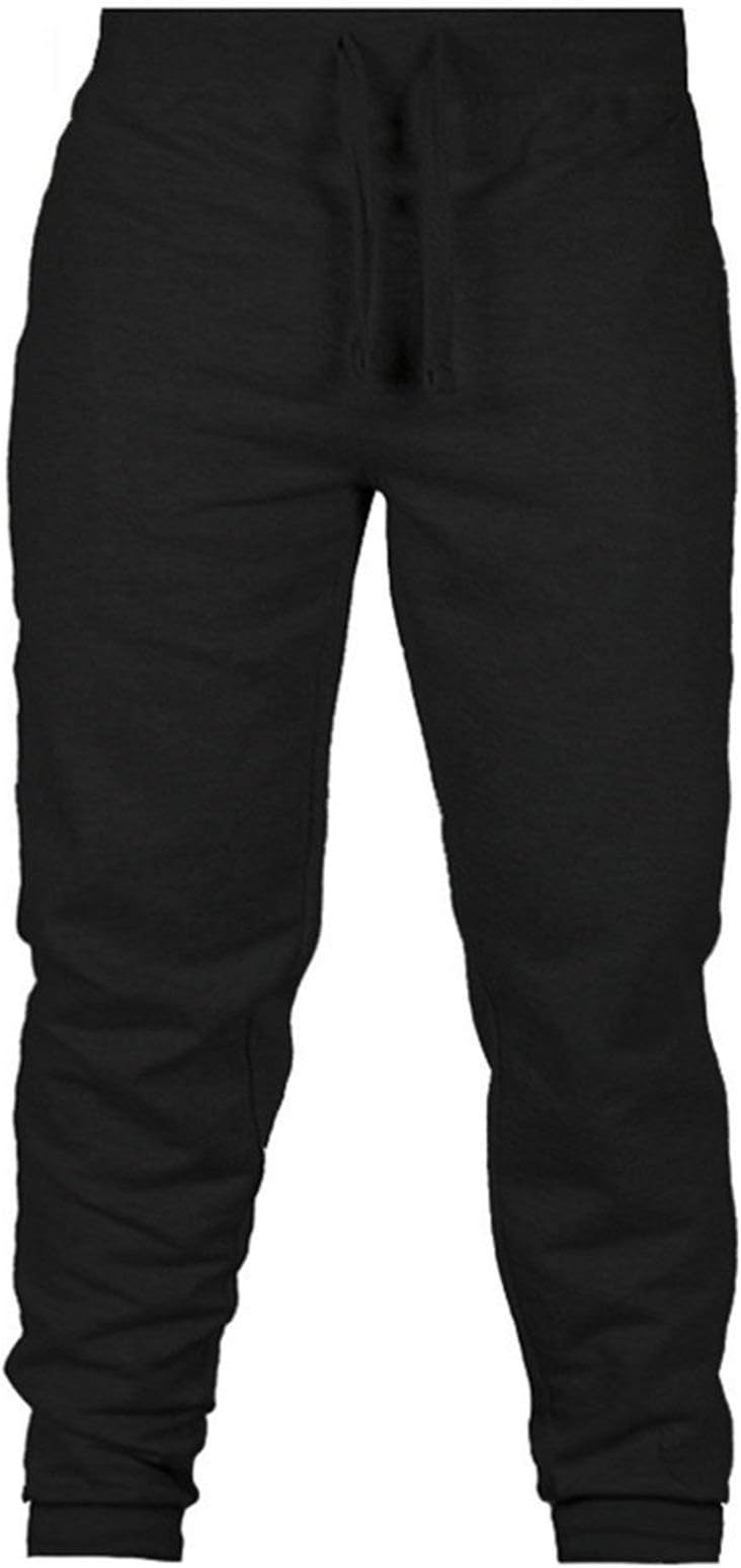 Men's Slim Sweatpants with Pockets Casual Jogger Pants Drawstring Gym Workout Athletic Training Cotton Trousers