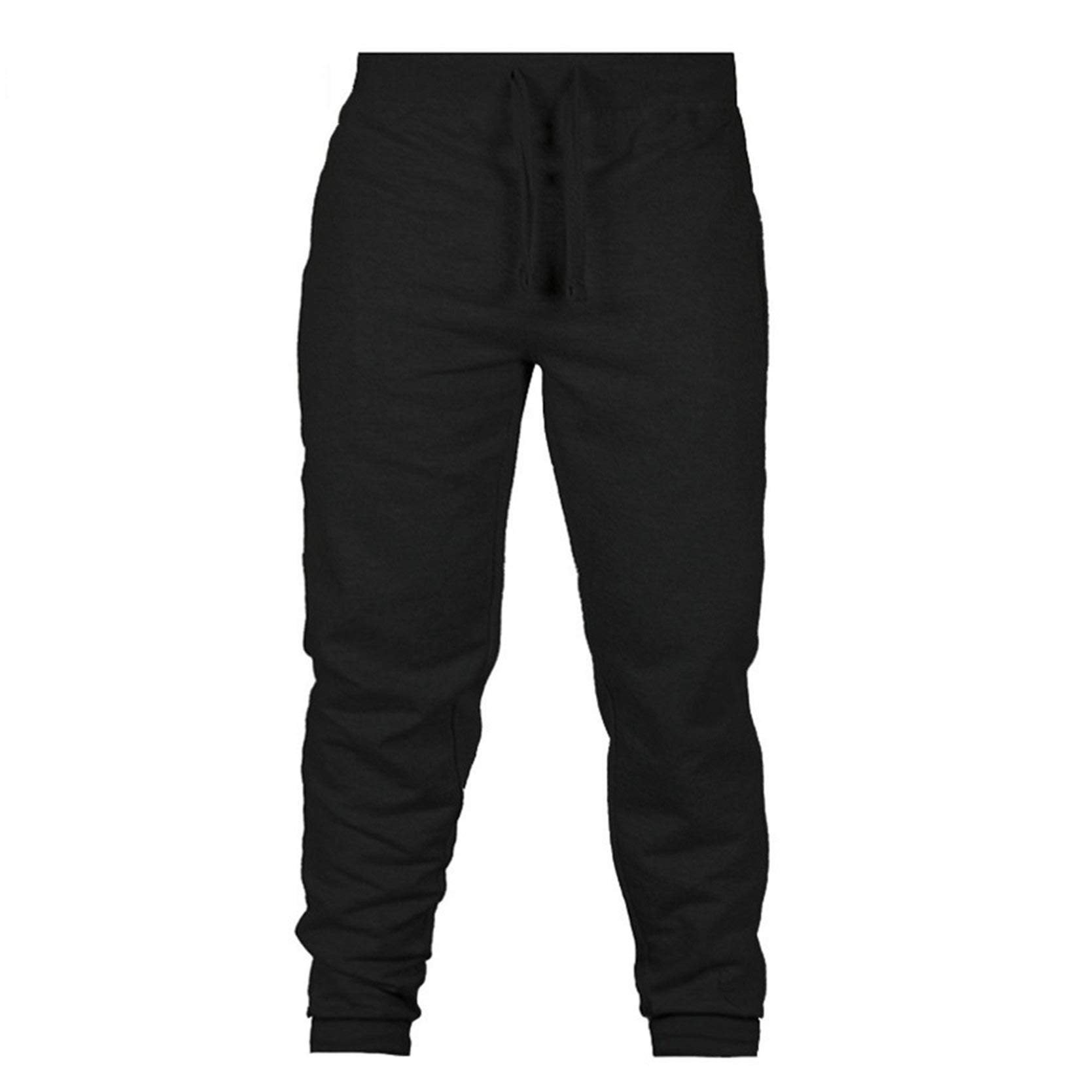 Men's Slim Sweatpants with Pockets Casual Jogger Pants Drawstring Gym Workout Athletic Training Cotton Trousers